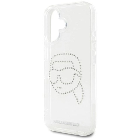 Etui Karl Lagerfeld IML Rhinestones Karl Head do iPhone 16 przezroczysty Karl Lagerfeld