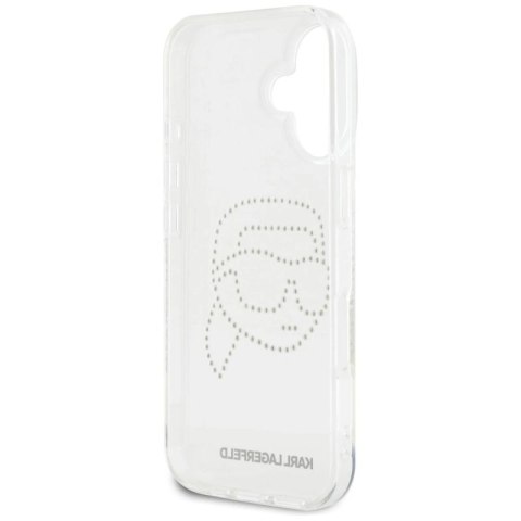Etui Karl Lagerfeld IML Rhinestones Karl Head do iPhone 16 przezroczysty Karl Lagerfeld