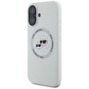Etui Karl Lagerfeld Silicone Double Heads And Circle MagSafe do iPhone 16 beżowy Karl Lagerfeld