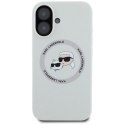 Etui Karl Lagerfeld Silicone Double Heads And Circle MagSafe do iPhone 16 beżowy Karl Lagerfeld