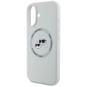 Etui Karl Lagerfeld Silicone Double Heads And Circle MagSafe do iPhone 16 beżowy Karl Lagerfeld