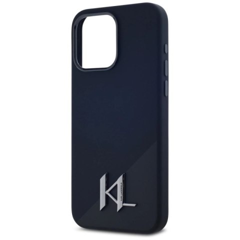 Etui Karl Lagerfeld Silicone Shadow Metal Initial MagSafe do iPhone 15 Pro Max czarny Karl Lagerfeld