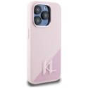 Etui Karl Lagerfeld Silicone Shadow Metal Initial MagSafe do iPhone 15 Pro Max różowy Karl Lagerfeld