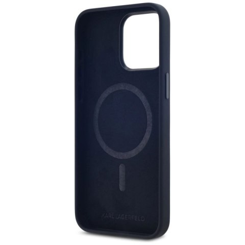 Etui Karl Lagerfeld Silicone Shadow Metal Initial MagSafe do iPhone 15 Pro czarny Karl Lagerfeld