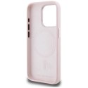 Etui Karl Lagerfeld Silicone Shadow Metal Initial MagSafe do iPhone 15 Pro różowy Karl Lagerfeld