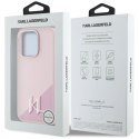 Etui Karl Lagerfeld Silicone Shadow Metal Initial MagSafe do iPhone 15 Pro różowy Karl Lagerfeld