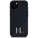 Etui Karl Lagerfeld Silicone Shadow Metal Initial MagSafe do iPhone 15 czarny Karl Lagerfeld