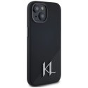 Etui Karl Lagerfeld Silicone Shadow Metal Initial MagSafe do iPhone 15 czarny Karl Lagerfeld