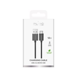 Kabel Puro 12W TPE USB-A - microUSB 2m - czarny Puro