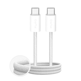 Kabel Puro Fabrik 4 100W w oplocie USB-C - USB-C 2m - biały Puro