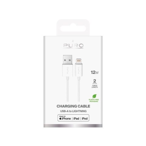 Kabel Puro TPE 12W USB-A - Lightning 2m - biały Puro