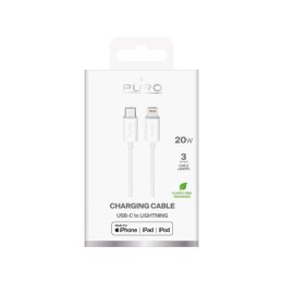 Kabel Puro TPE 20W USB-C - Lightning 3m - biały Puro