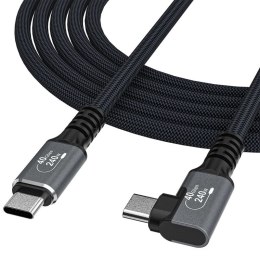 Kabel kątowy Wozinsky WPS1-UY41S USB-C USB4 40Gb/s 240W 1,5m 4K - czarny Wozinsky