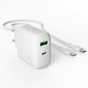 Ładowarka Puro Daily Prolite 45W USB-C USB-A Power Delivery z kablem USB-C - biała Puro