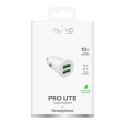 Ładowarka samochodowa Puro Pro Lite 2x USB-A 10W - biała Puro
