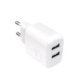 Ładowarka sieciowa Puro PROLITE 10W 2x USB-A - biała Puro