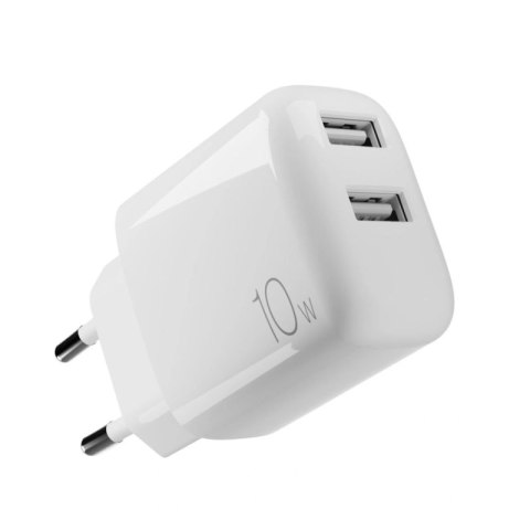 Ładowarka sieciowa Puro PROLITE 10W 2x USB-A - biała Puro