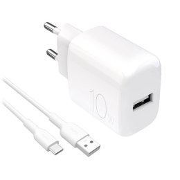 Ładowarka sieciowa Puro PROLITE 10W USB-A + kabel USB-A - USB-C 1.2m - biała Puro