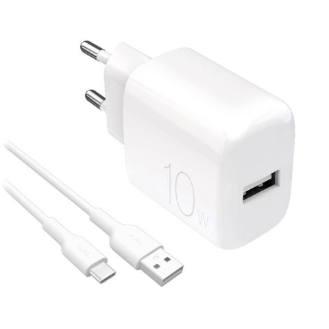 Ładowarka sieciowa Puro PROLITE 10W USB-A + kabel USB-A - USB-C 1.2m - biała Puro