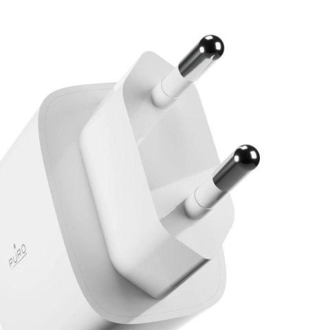 Ładowarka sieciowa Puro PROLITE 30W USB-A / USB-C + kabel USB-C - USB-C 1.2m - biała Puro