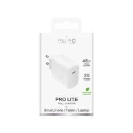Ładowarka sieciowa Puro PROLITE 45W USB-C - biała Puro