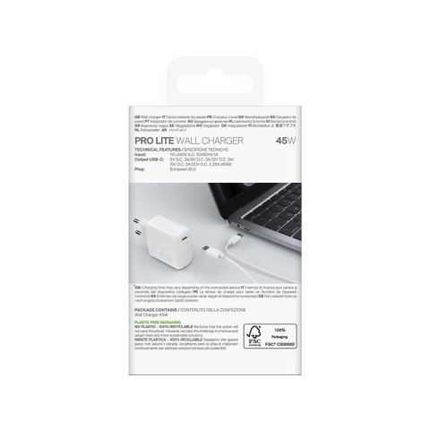 Ładowarka sieciowa Puro PROLITE 45W USB-C - biała Puro