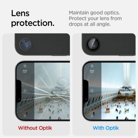Osłona aparatu Spigen Optik Pro GLAS.TR "Ez Fit" 2-pack na iPhone 16e / 17e - czarna Spigen