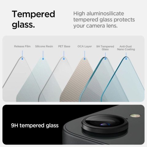 Osłona aparatu Spigen Optik Pro GLAS.TR "Ez Fit" 2-pack na iPhone 16e / 17e - czarna Spigen