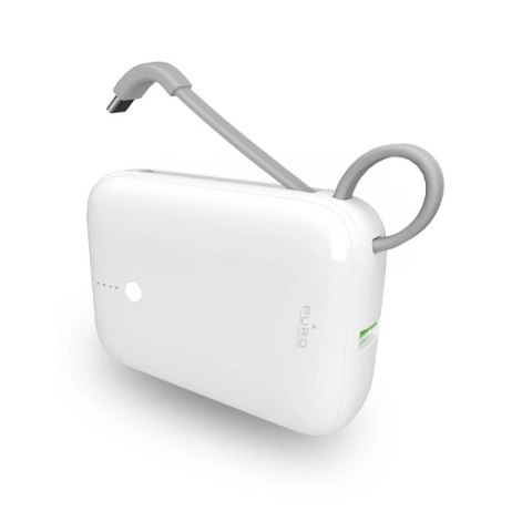 Powerbank Puro Power Link 10 Plus 10000 mAh z wbudowanym kablem USB-C - biały Puro