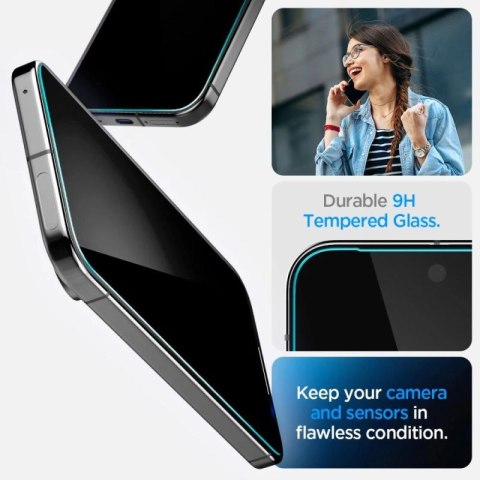 Szkło prywatyzujące Spigen Glas.TR "Ez Fit" Privacy HD 2-pack na Google Pixel 9 / 9 Pro Spigen