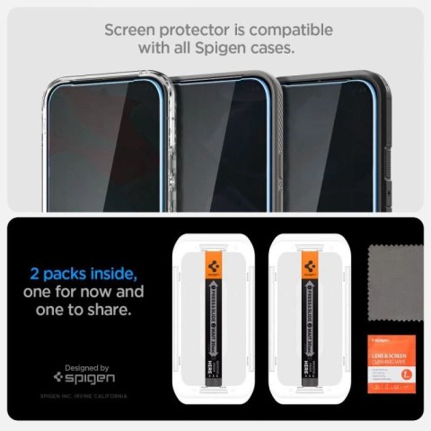 Szkło prywatyzujące Spigen Glas.TR "Ez Fit" Privacy HD 2-pack na Google Pixel 9 / 9 Pro Spigen
