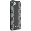 Etui DKNY Leather Checkered Mono Pattern MagSafe na iPhone 16e - czarny DKNY