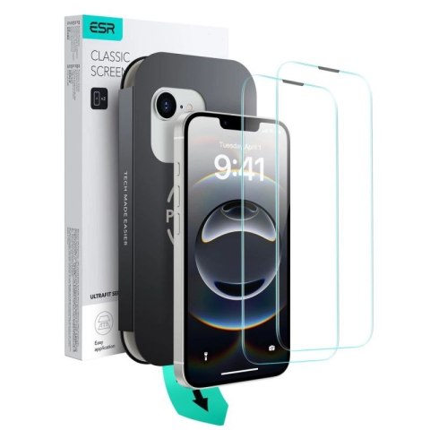 Etui ESR UltraFit Tempered Glass 2-pack na iPhone 13 / 13 Pro / 14 / 16e / 17e ESR
