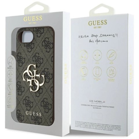 Etui Guess 4G Big Logo na iPhone 16e - brązowe Guess
