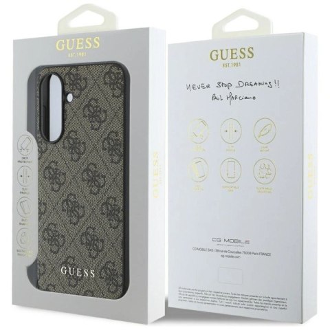 Etui Guess 4G Charms Collection na Samsung Galaxy A56 - brązowe Guess
