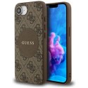 Etui Guess 4G Circle Classic Logo MagSafe na iPhone 16e - brązowe Guess