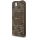 Etui Guess 4G Circle Classic Logo MagSafe na iPhone 16e - brązowe Guess