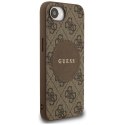 Etui Guess 4G Circle Classic Logo MagSafe na iPhone 16e - brązowe Guess