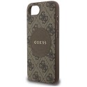 Etui Guess 4G Circle Classic Logo MagSafe na iPhone 16e - brązowe Guess
