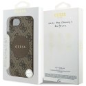 Etui Guess 4G Circle Classic Logo MagSafe na iPhone 16e - brązowe Guess