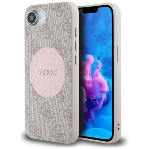 Etui Guess 4G Circle Classic Logo MagSafe na iPhone 16e - różowe Guess