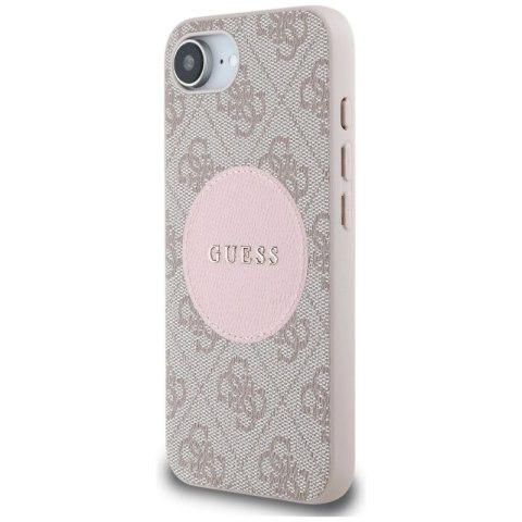 Etui Guess 4G Circle Classic Logo MagSafe na iPhone 16e - różowe Guess