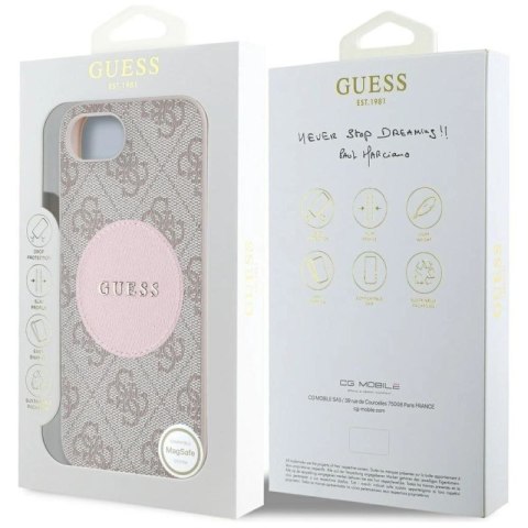 Etui Guess 4G Circle Classic Logo MagSafe na iPhone 16e - różowe Guess