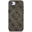Etui Guess 4G Ring Classic Logo MagSafe na iPhone 16e - brązowe Guess