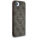 Etui Guess 4G Ring Classic Logo MagSafe na iPhone 16e - brązowe Guess