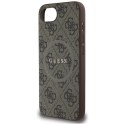 Etui Guess 4G Ring Classic Logo MagSafe na iPhone 16e - brązowe Guess