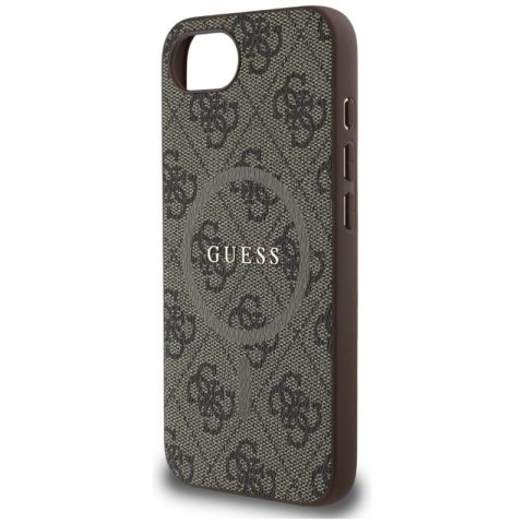 Etui Guess 4G Ring Classic Logo MagSafe na iPhone 16e - brązowe Guess