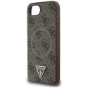 Etui Guess 4G Ring Triangle Logo MagSafe na iPhone 16e - brązowe Guess