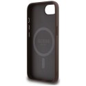 Etui Guess 4G Ring Triangle Logo MagSafe na iPhone 16e - brązowe Guess