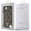 Etui Guess 4G Ring Triangle Logo MagSafe na iPhone 16e - brązowe Guess